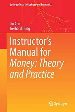 portada Instructor's Manual for Money: Theory and Practice (Springer Texts in Business and Economics) (in English)