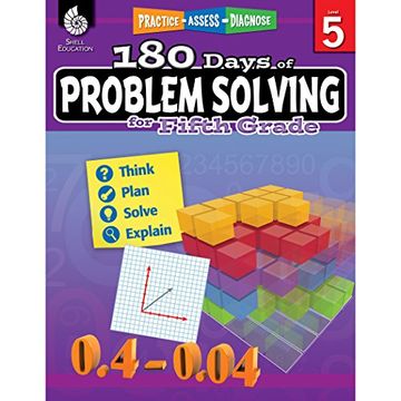 portada 180 Days of Problem Solving for Fifth Grade – Build Math Fluency With This 5th Grade Math Workbook (180 Days of Practice) (en Inglés)