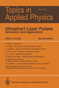 portada ultrashort laser pulses: generation and applications (en Inglés)