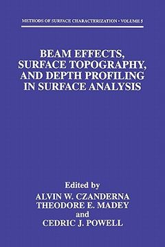 portada beam effects, surface topography, and depth profiling in surface analysis (en Inglés)