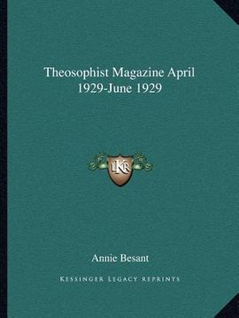 portada theosophist magazine april 1929-june 1929 (in English)