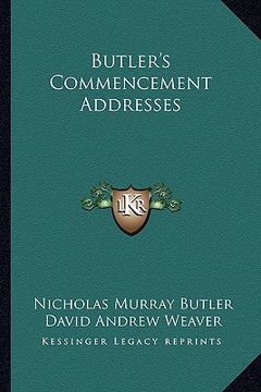 portada butler's commencement addresses (in English)
