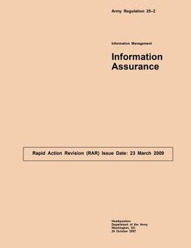 portada Army Regulation 25?2 Information Management Information Assurance (en Inglés)