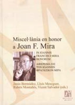portada Miscel·lània en honor a Joan F. Mira (Homenatges) (in Spanish)