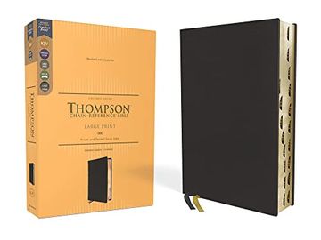 portada Kjv, Thompson Chain-Reference Bible, Large Print, Genuine Leather, Cowhide, Black, art Gilded Edges, red Letter, Thumb Indexed, Comfort Print (en Inglés)