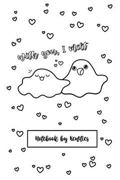portada With you, I melt - Punny Puddles Notebook (Wide Ruled): Kewties Coloring Covers (in English)