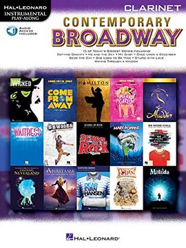 portada Contemporary Broadway: Instrumental Play-Along for Clarinet (Hal Leonard Instrumental Play-Along) (in English)
