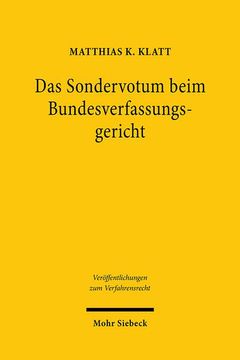 portada Das Sondervotum Beim Bundesverfassungsgericht (in German)