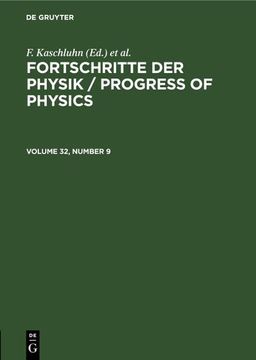 portada Fortschritte der Physik / Progress of Physics. Volume 32, Number 9 (en Alemán)