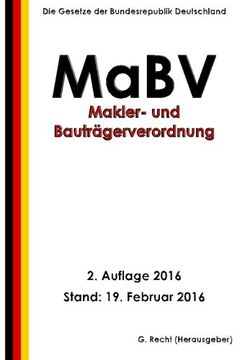 portada Makler- und Bauträgerverordnung - MaBV, 2. Auflage 2016 (German Edition)