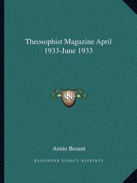 portada theosophist magazine april 1933-june 1933