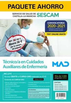 portada Paquete Ahorro y Test Online Gratis Técnico en Cuidados Auxiliares de Enfermería del Servicio de Salud de Castilla-La Mancha