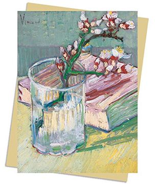 portada Vincent van Gogh: Flowering Almond Branch in a Glass With a Book Greeting Card Pack: Pack of 6 (Greeting Cards) (in English)