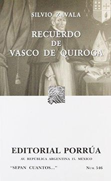 portada Recuerdo de Vasco de Quiroga S. C. 546 [Paperback] by Zavala, Silvio (in Spanish)