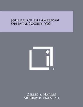 portada journal of the american oriental society, v63
