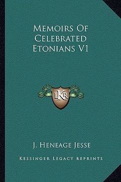 portada memoirs of celebrated etonians v1 (en Inglés)