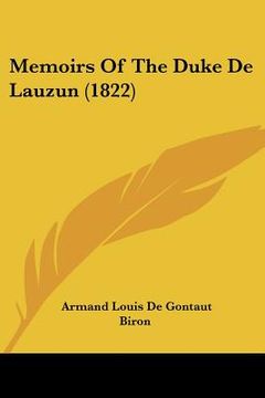 portada memoirs of the duke de lauzun (1822) (in English)