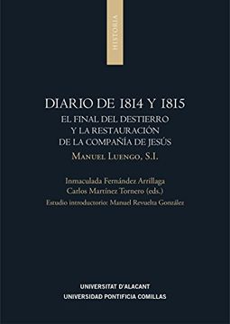 portada Diario de 1814 y 1815: El Final del Destierro y la Restauración de la Compañía de Jesús
