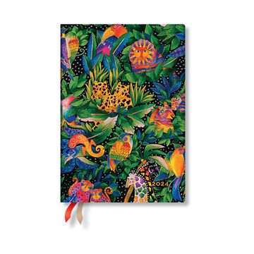 portada Paperblanks | 2024 Jungle Song | Whimsical Creations | 12-Month Flexi | Midi | Horizontal 176 pg | 100 gsm (en Inglés)
