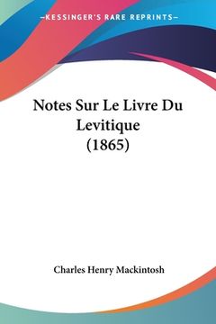 portada Notes Sur Le Livre Du Levitique (1865) (in French)