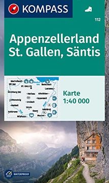 portada Kompass Wanderkarte 112 Appenzellerland, st. Gallen, Säntis 1: 40. 000 (en Italiano)