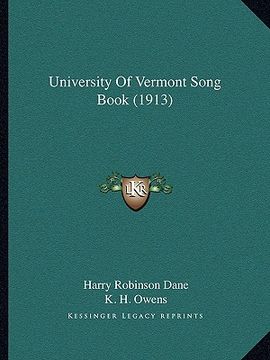 portada university of vermont song book (1913) (en Inglés)