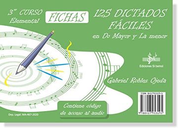 portada 125 Dictados Faciles en do Mayor y la Menor 3º Curso Elemen (in Spanish)