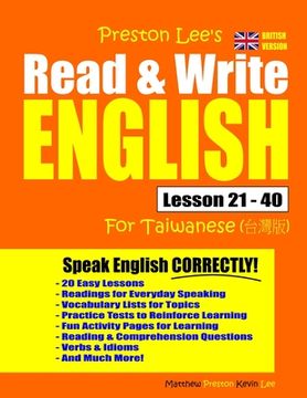 portada Preston Lee's Read & Write English Lesson 21 - 40 For Taiwanese (British Version) (en Inglés)