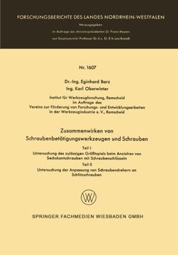 portada Zusammenwirken von Schraubenbetätigungswerkzeugen und Schrauben (Forschungsberichte des Landes Nordrhein-Westfalen) (German Edition)