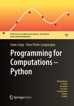 portada Programming for Computations: Python: A Gentle Introduction to Numerical Simulations with Python (en Inglés)