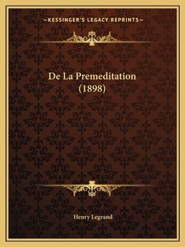 portada De La Premeditation (1898) (en Francés)