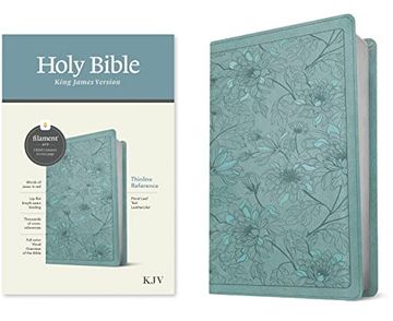 portada Kjv Thinline Reference Bible, Filament Enabled Edition (Red Letter, Leatherlike, Floral Leaf Teal) (in English)