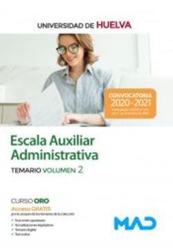 portada Escala aux Administrativa Universidad Huelva Temario vol 2