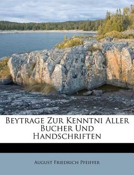 portada beytrage zur kenntni aller bucher und handschriften (in English)