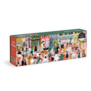 portada Galison Halloween Parade Fall 1000 Piece Panoramic Puzzle - Colorful and Bright Jigsaw Puzzle, Thick and Sturdy Pieces, Family Activity