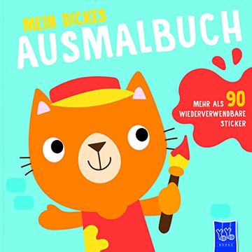portada Mein Dickes Ausmalbuch (Cover Blau - Katze) (Easy Color Triband_Blue Cat) (in German)