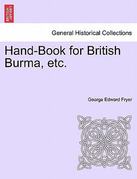 portada hand-book for british burma, etc. (en Inglés)