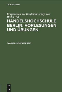 portada Sommer-Semester 1910 (en Alemán)