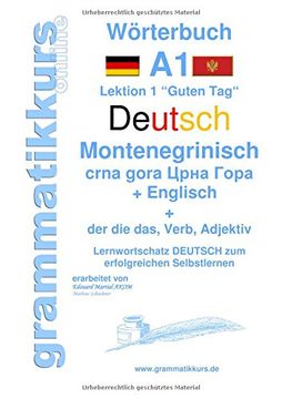 portada Wörterbuch Deutsch - Montenegrinisch - Englisch Niveau A1 (German Edition)