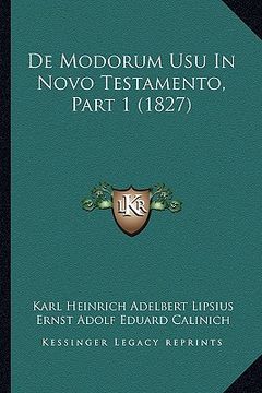 portada De Modorum Usu In Novo Testamento, Part 1 (1827) (en Latin)