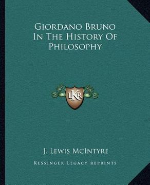 portada giordano bruno in the history of philosophy (en Inglés)