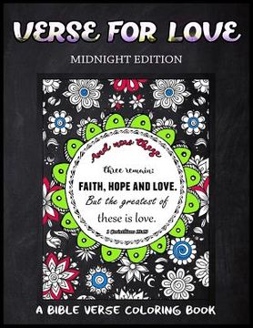 portada Verse For Love Midnight Edition: A Bible Verse Coloring Book for Adults, Chalk Board Style, for Prayer (en Inglés)