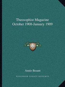 portada theosophist magazine october 1908-january 1909 (en Inglés)