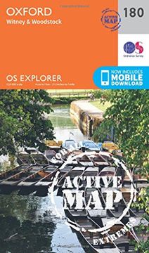 portada Ordnance Survey Explorer Active 180 Oxford, Witney & Woodstock map With Digital Version (en Inglés)