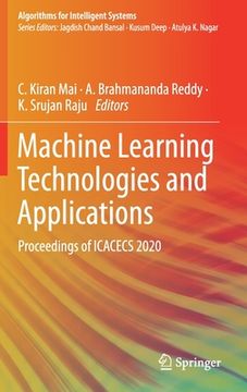 portada Machine Learning Technologies and Applications: Proceedings of Icacecs 2020 (en Inglés)