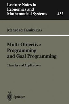 portada multi-objective programming and goal programming: theories and applications (en Inglés)