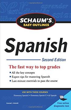 portada Schaum's Easy Outline of Spanish, Second Edition (Schaum's Easy Outlines) (en Inglés)
