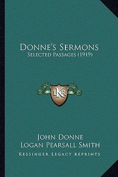 portada donne's sermons: selected passages (1919) (en Inglés)