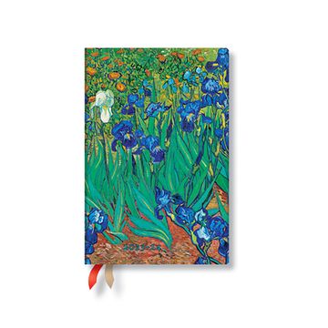 portada Paperblanks | 2024 van Gogh's Irises | 18-Month | Mini | Horiztonal | Elastic Band Closure | 208 pg | 80 gsm (in English)