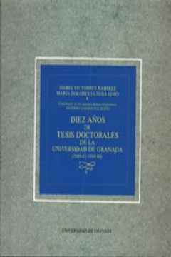 portada Diez Años De Tesis Doctorales De La Universidad De Granada